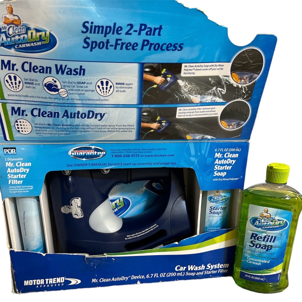 NEW - Mr. Clean Auto Dry Carwash System & Refill Soap